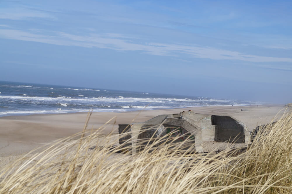 Den dejlige strand nær luksushus 332 ved Vestjylland.