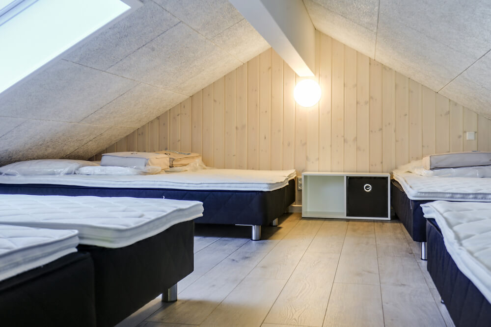 Nogle af de 30 sovepladser findes på hemsen i luksushus nr. 428