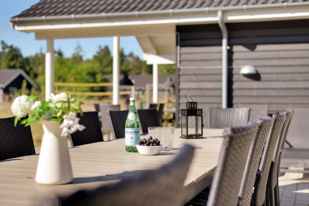 Luksushus nr. 436 har en dejlig terrasse med gode havemøbler til 30 personer.