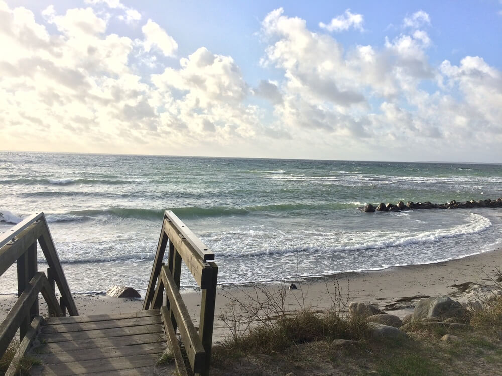 Den dejlige strand nær luksushus 447 ved Lolland/Falster/Møn.