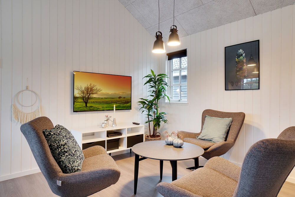 Dyst i sommerhusets aktivitetsrum, når I besøger luksushus nr. 460 i Vestjylland.