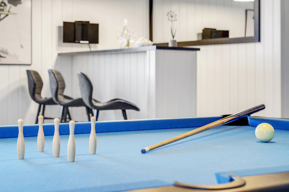 Ud over de mange timer, man kan bruge i husets pool-afdeling, så byder luksushus 468 også på billard/bordtennis og dart