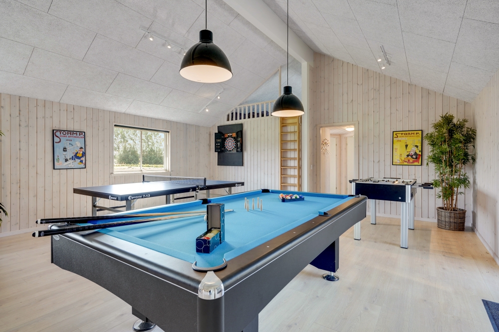 Ud over de mange timer, man kan bruge i husets pool-afdeling, så byder luksushus 470 også på billard/bordtennis og dart