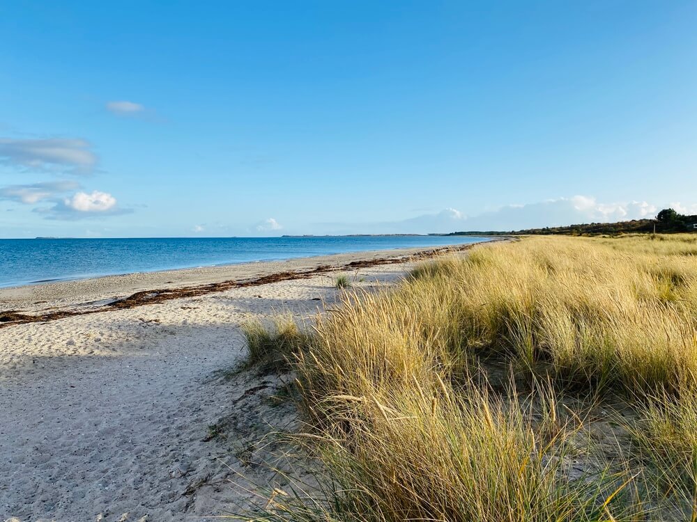 Den dejlige strand nær luksushus 489 ved Østjylland.