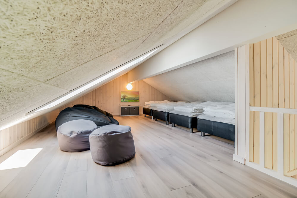 Nogle af de 18 sovepladser findes på hemsen i luksushus nr. 475