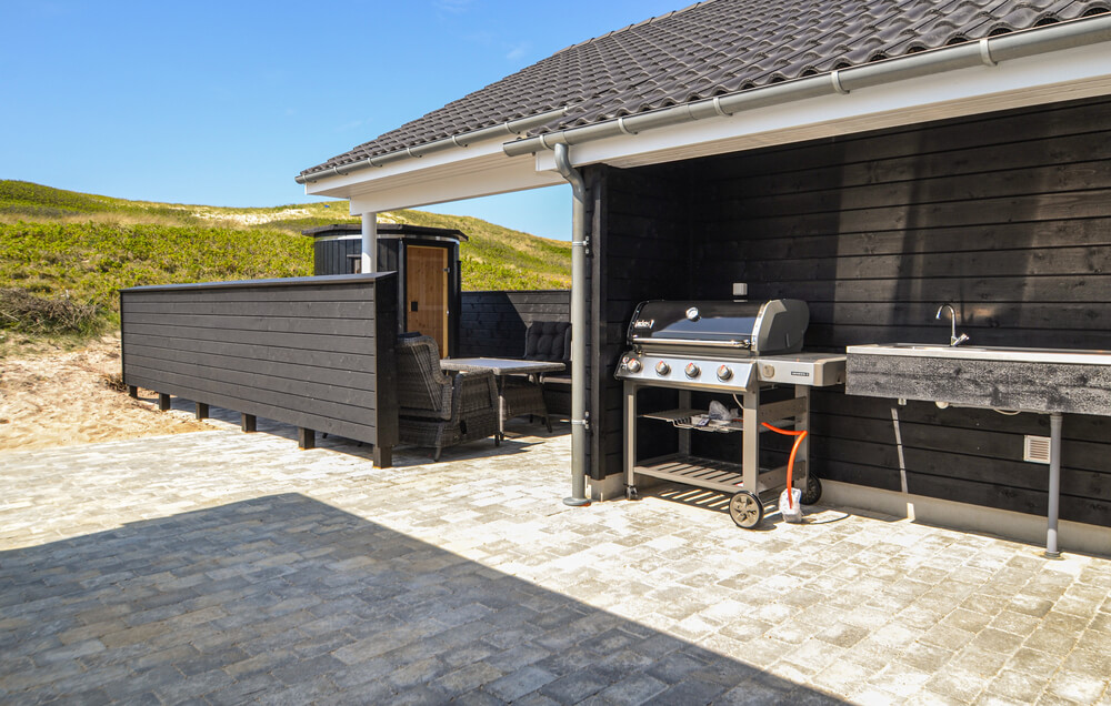 Luksushus nr. 486 har en dejlig terrasse med gode havemøbler til 20 personer.