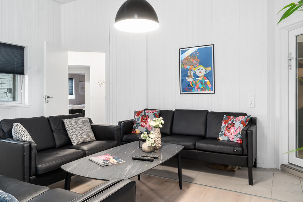 Sofahjørnet i luksushus 728 i Tyskland.