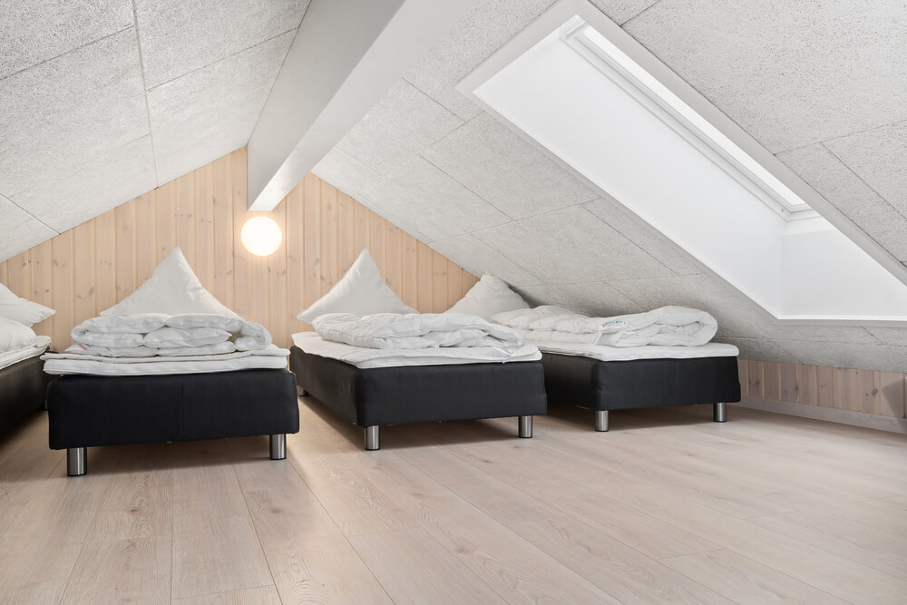 Nogle af de 24 sovepladser findes på hemsen i luksushus nr. 728