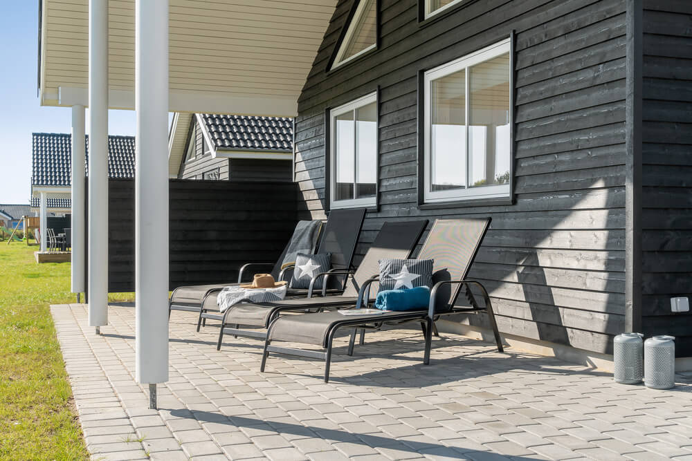 Stor terrasse ved luksushus nr. 729 i Tyskland.