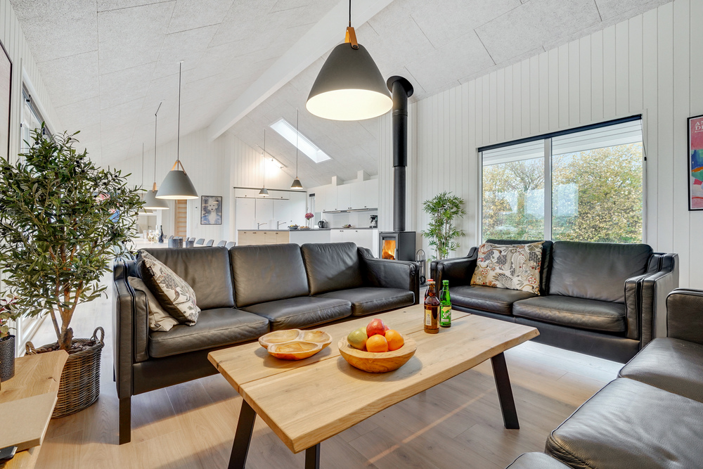 Der er mulighed for hygge i sommerhusets sofaarrangement, når I besøger luksushus nr. 496