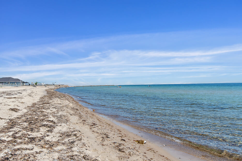 Den dejlige strand nær luksushus 531 ved Sydjylland.