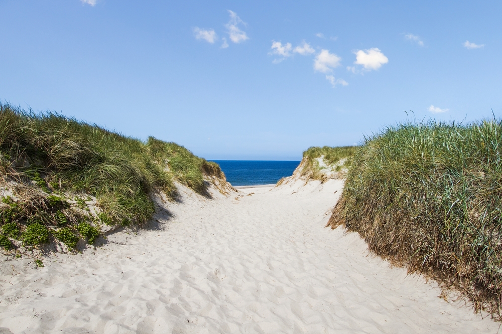 Stranden nær luksushus nr. 585.