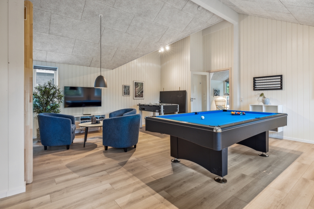 Ud over de mange timer, man kan bruge i husets pool-afdeling, så byder luksushus 750 også på billard/bordtennis og dart