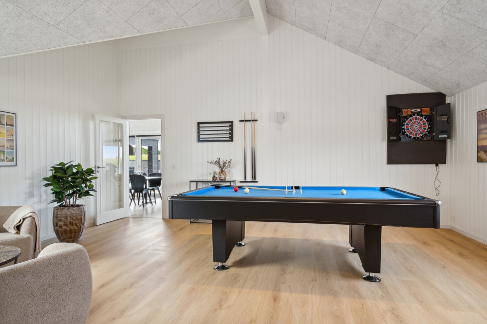 Ud over de mange timer, man kan bruge i husets pool-afdeling, så byder luksushus 617 også på billard/bordtennis og dart