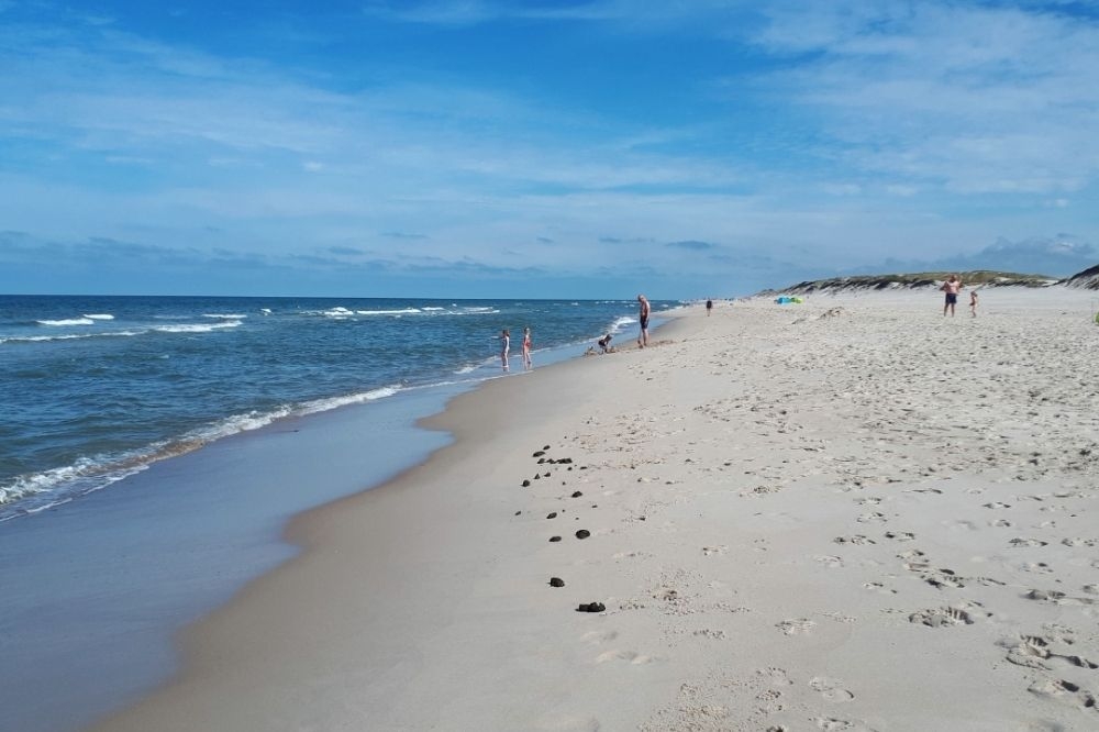 Den dejlige strand nær luksushus 623 ved Vestjylland.