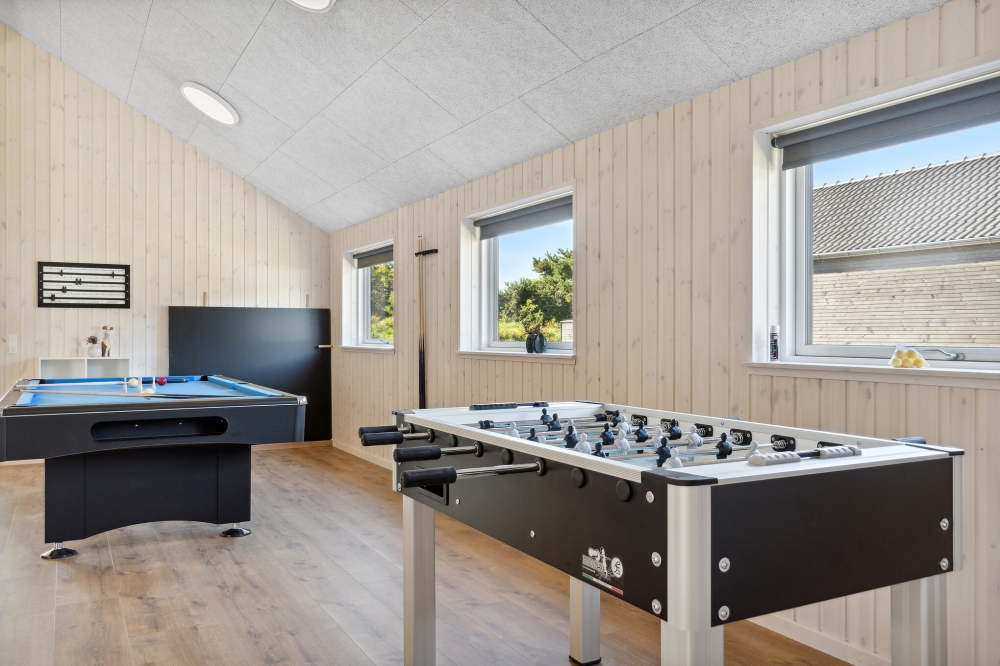 Dyst i sommerhusets aktivitetsrum, når I besøger luksushus nr. 766 i Tyskland.
