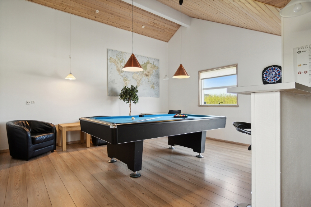 Dyst i sommerhusets aktivitetsrum, når I besøger luksushus nr. 192 i Nordjylland.