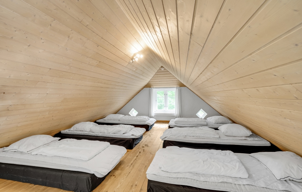 Nogle af de 24 sovepladser findes på hemsen i luksushus nr. 135