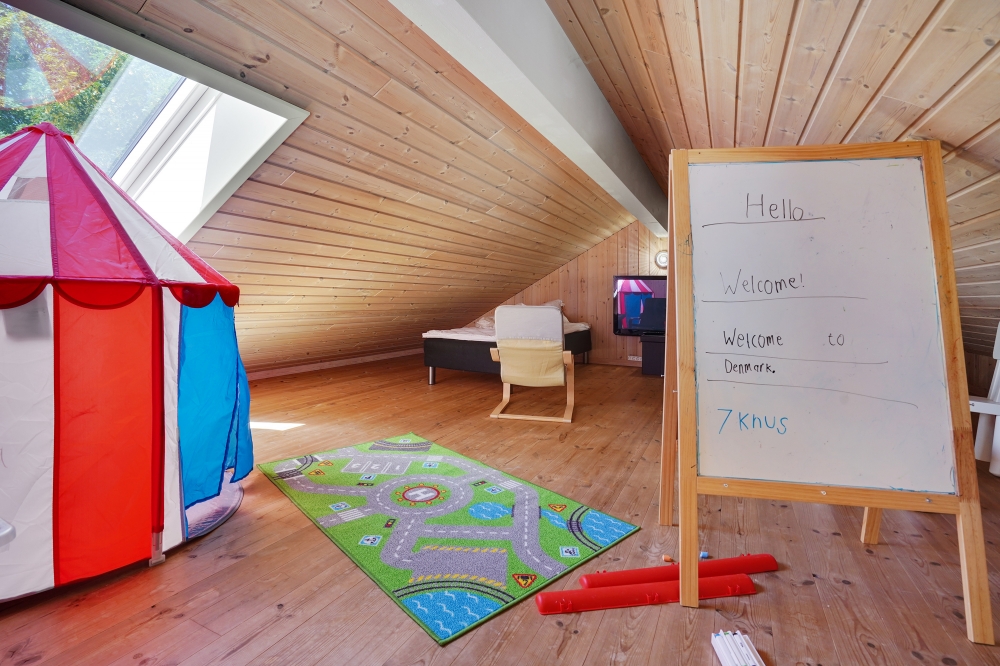 Nogle af de 16 sovepladser findes på hemsen i luksushus nr. 277