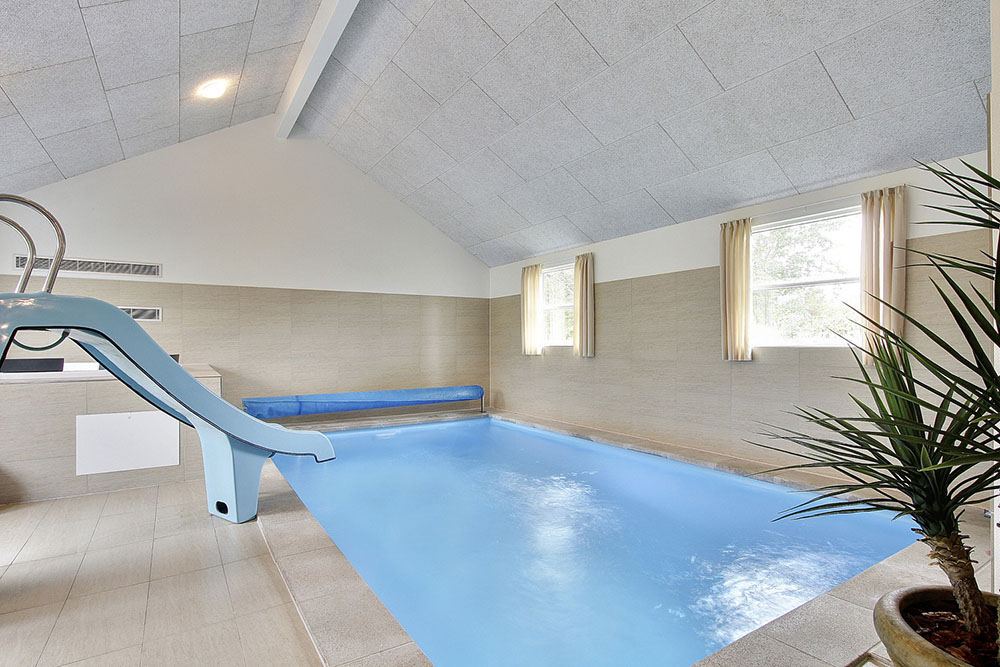 Alle vandhunde kan bade og svømme i timevis i husets pool med rutsjebane, spa og sauna
